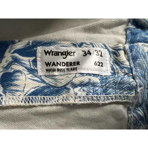 Free People Wrangler Wanderer FLARE JEAN IN SAILING SEVEN SEAS IN Nautical - Picture 11 of 12